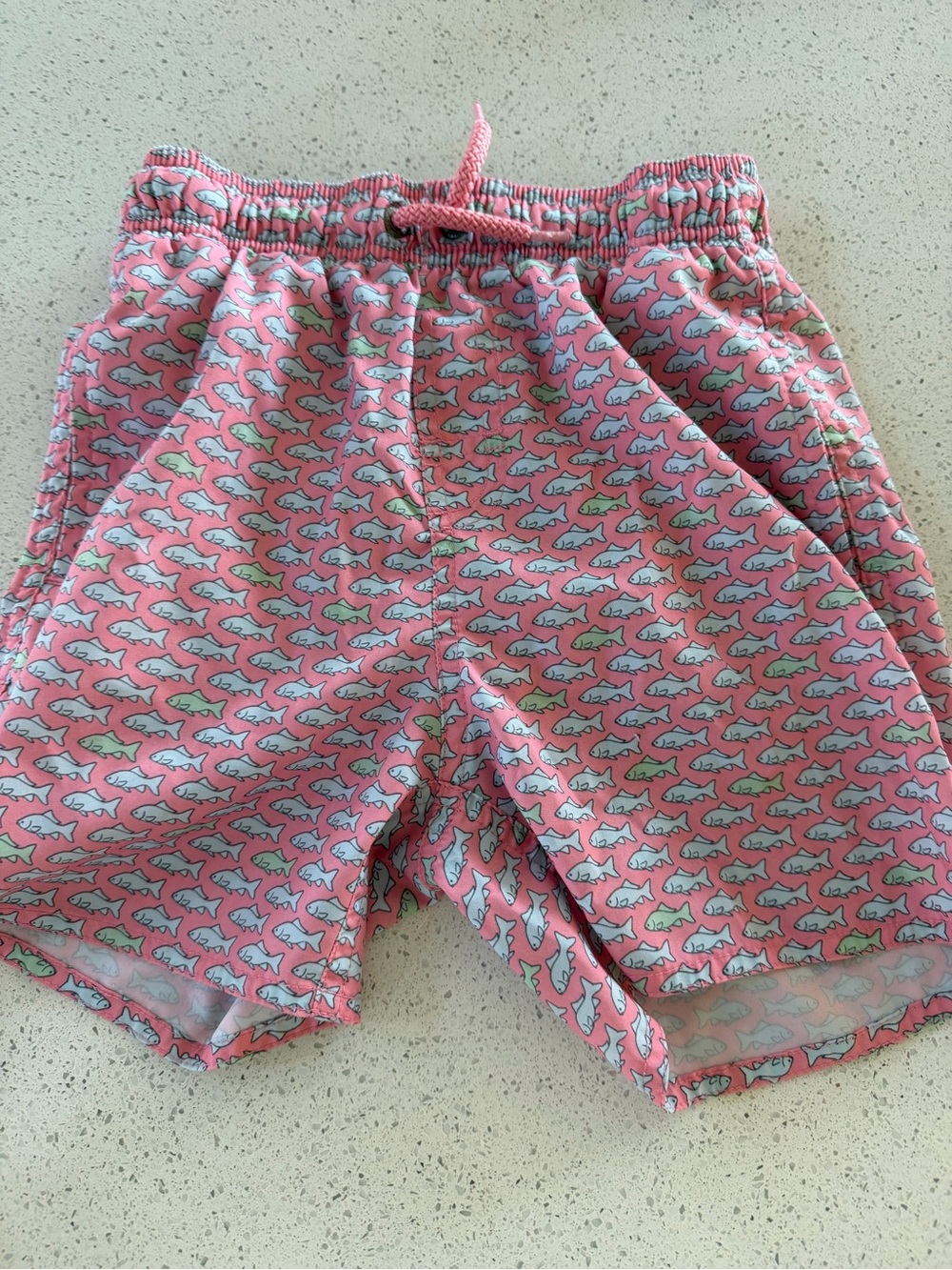 Class Club Pink Shark Swim Trunks with Drawstring
